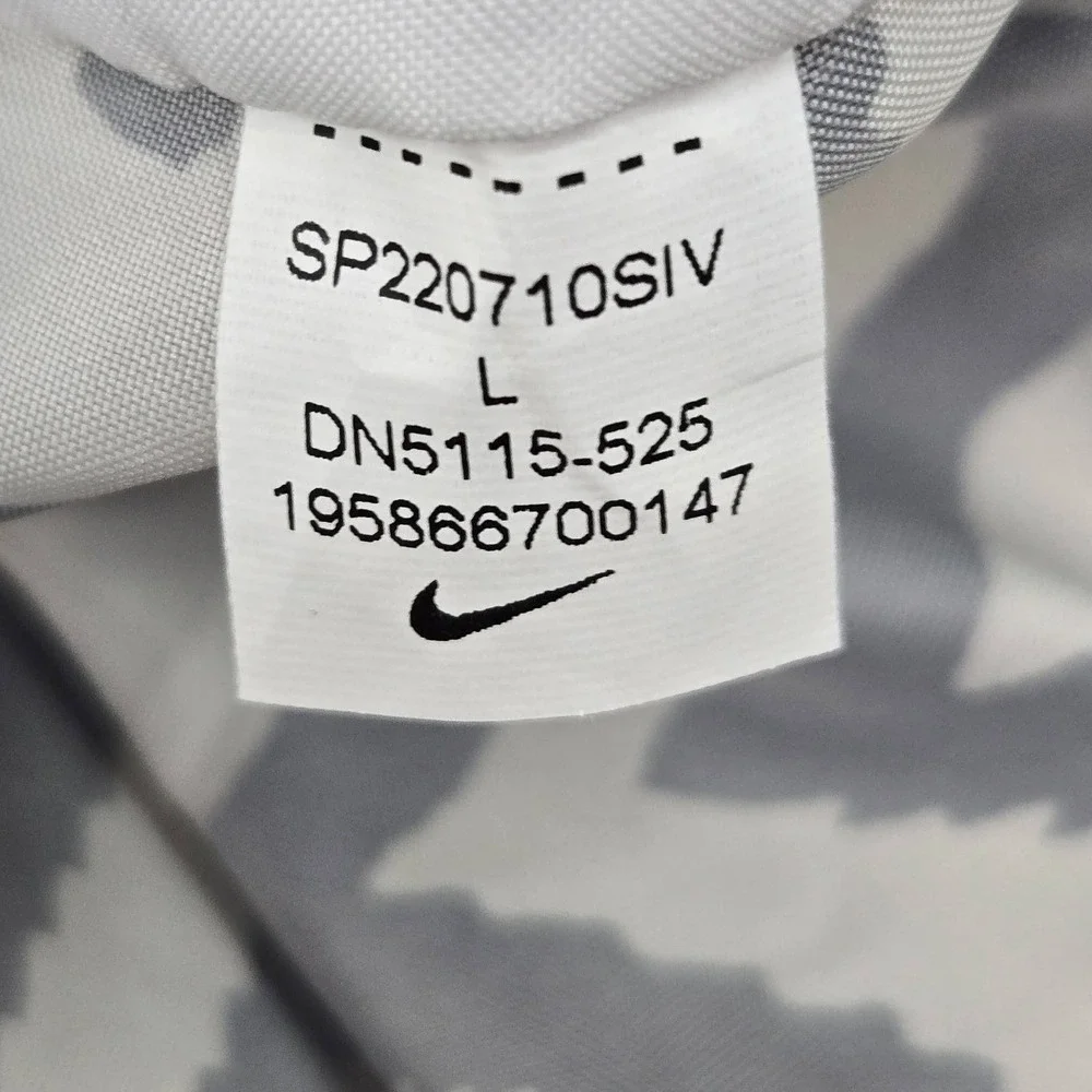 Nike Girl Jacket L Purple Windbreaker Animal Print DN5115-525 Logo‎ Zipper Long